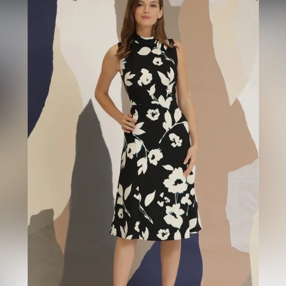 Maggy London Floral Mock Neck Midi Dress 18W NWT
